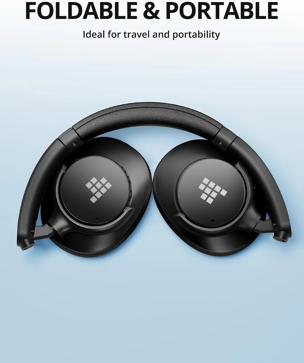 Tronsmart Sounfii Q20 Auriculares con cancelación activa de ruido, auriculares inalámbricos sobre la oreja, tiempo de reproducción de 60 horas, sonido rico y detallado, ecualizador personalizado,