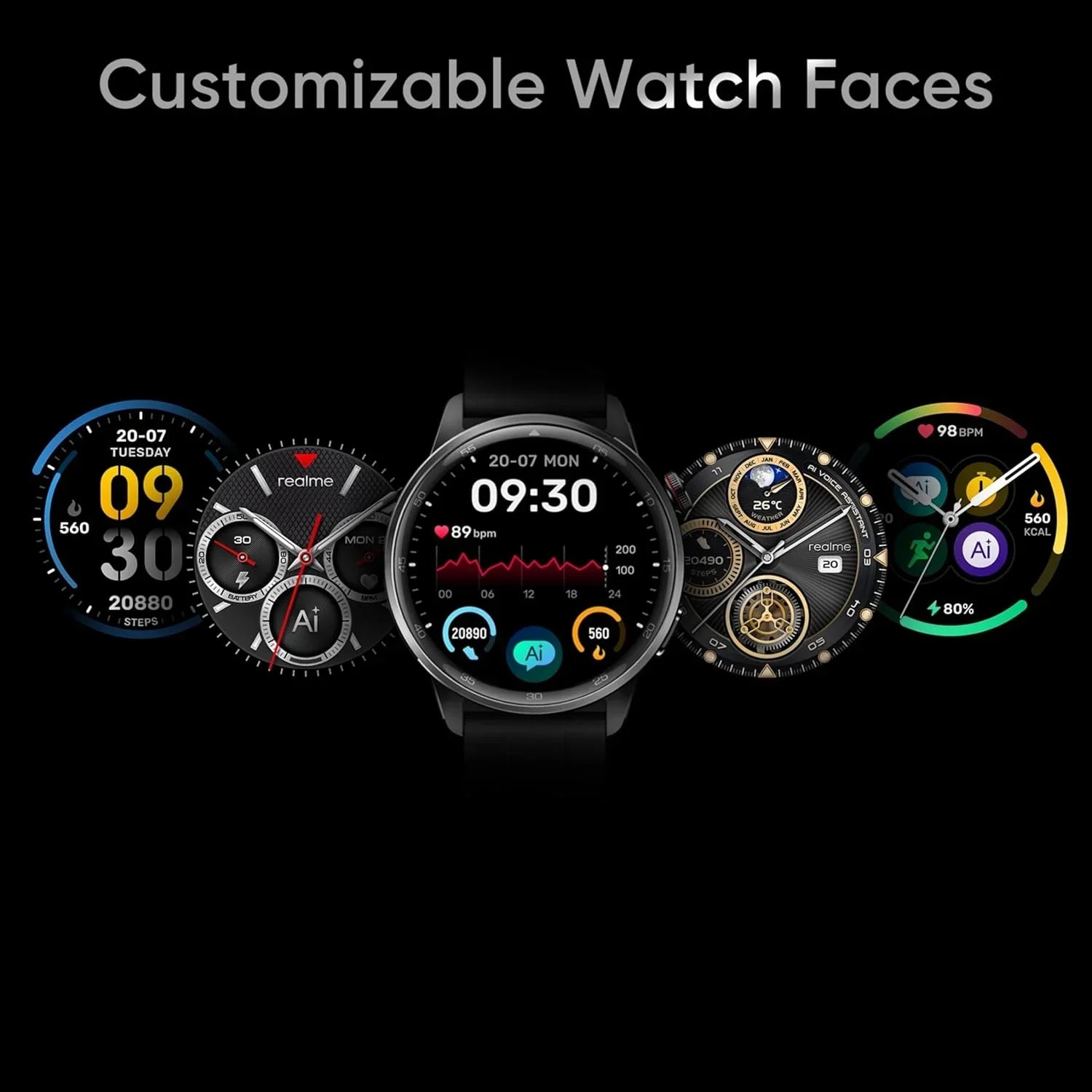realme Watch S2, 1.43" AMOLED Display, IP68 Dust & Water Resistance, Customisable Watch Faces, AI Customised Health Tracking, Super AI Engine & Upto 20 Days Battery Smartwatch - (Black Band/Black)