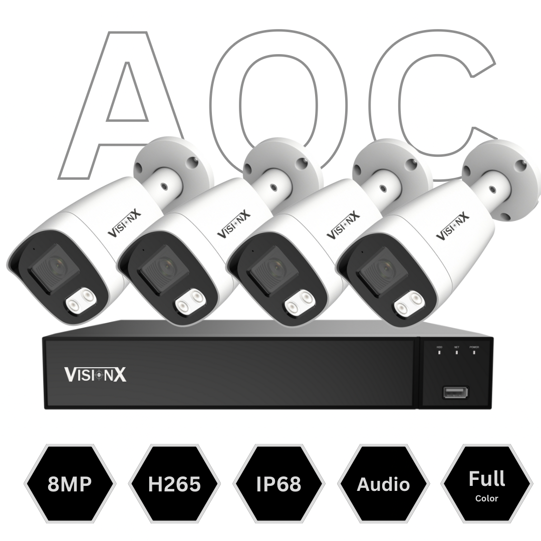 Kit de Cámaras VIZTAX VX-8M-FCA (4CH | Pro Series Xtreme | AOC | IP68)