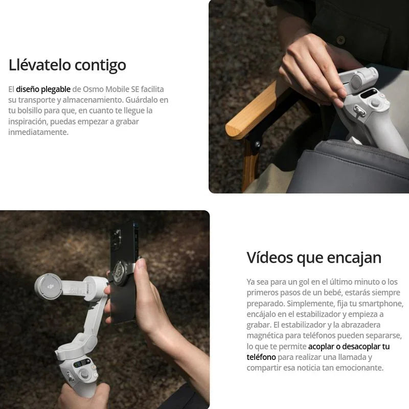 Estabilizador de Móvil DJI Osmo SE Plegable Magnético 3 Ejes Edición Rápida