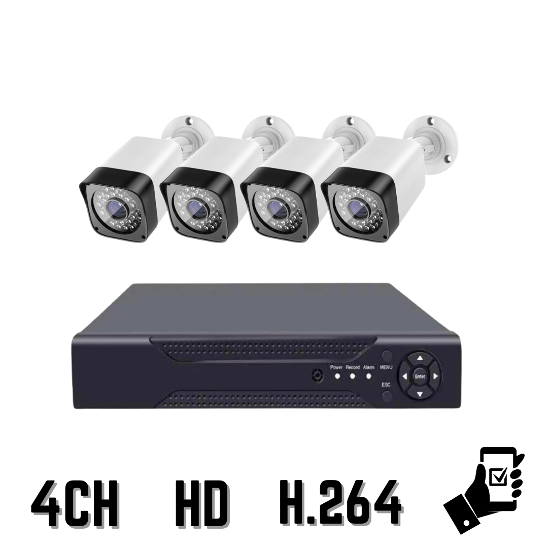 Kit de DVR con 4 Cámaras de Seguridad - Economico