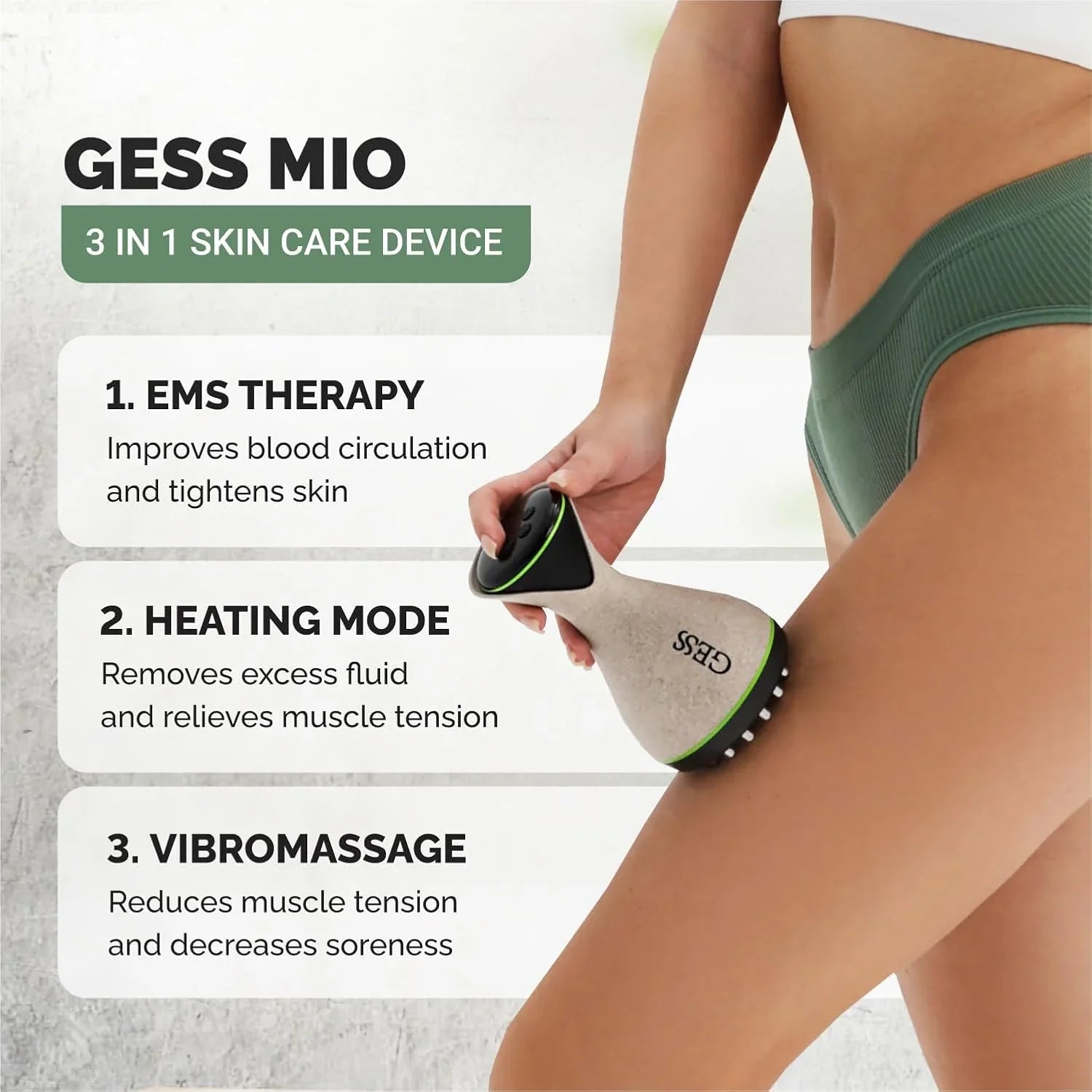 Masajador Corporal EMS GESS 9 Modos Intensidad Anticelulitis