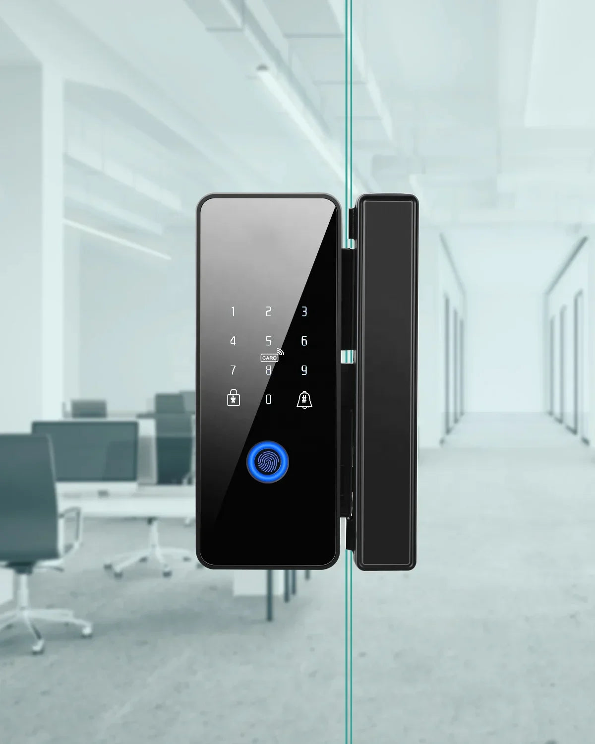Cerradura inteligente de vidrio Tuya BT PST-008-F con huella