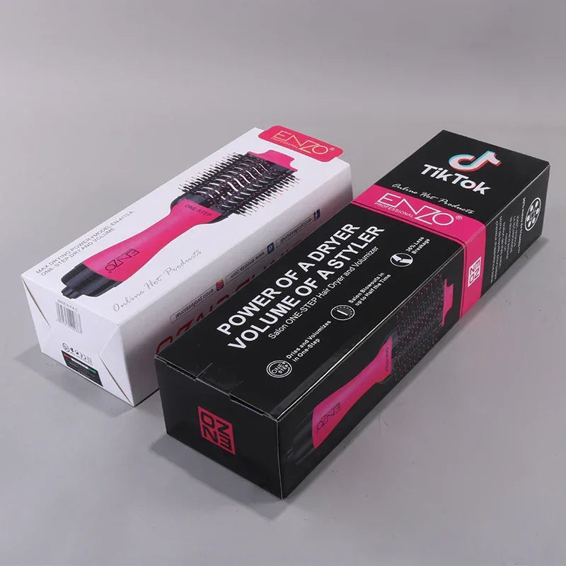 Secador de Pelo ENZO EN-4115A 3 en 1 con Cepillo Caliente y Función de Alisado y Rizado