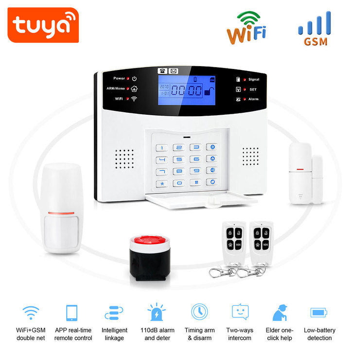 Sistema de Alarma Tuya Smart WiFi 4G GSM PST-30A-4GEU: 99 Zonas Inalámbricas y 7 Cableadas con Control App y Batería de Respaldo