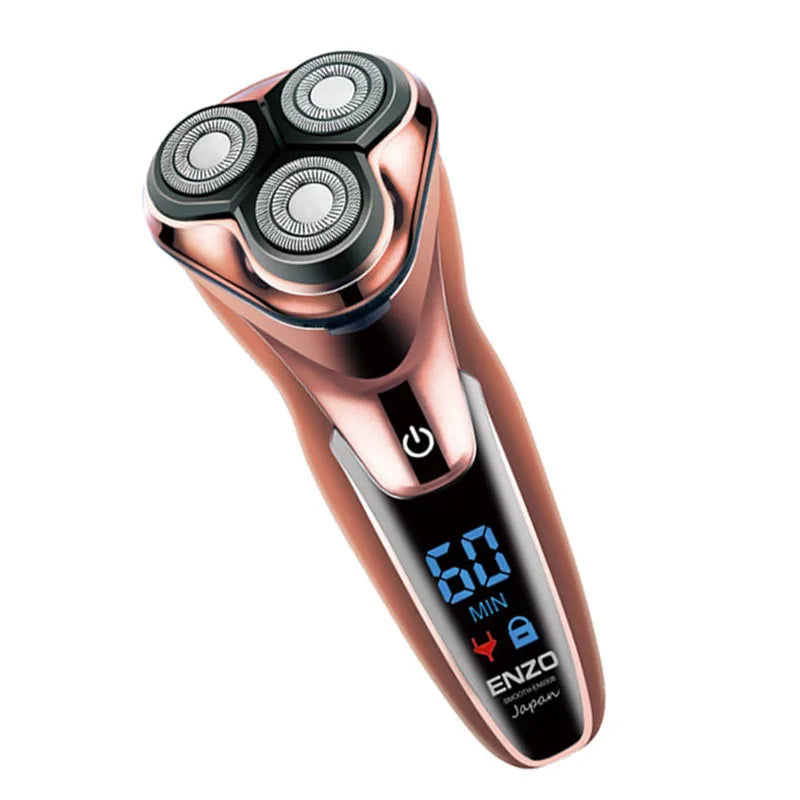 ENZO Afeitadora Rotativa LCD 3D Recargable a Prueba de Agua para Hombre