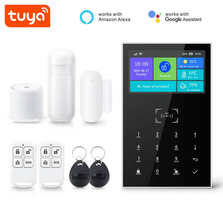 Sistema de Alarma Inteligente Tuya Smart PST-PG109-TY con Pantalla Táctil de 4.3 Pulgadas, WiFi y GSM